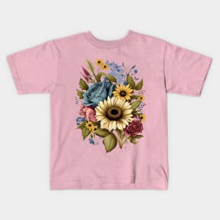 Botanical Floral Flowers Kids T-Shirt